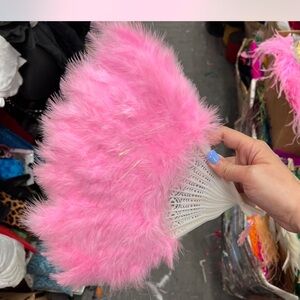 Pink Feather Fan